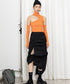 Drawstring Ruched Slit Skirt